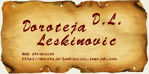 Doroteja Leškinović vizit kartica